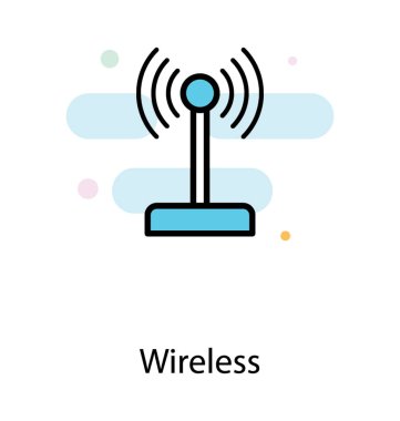 Wifi yönlendiricisinin düz vektör simgesi