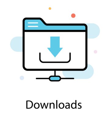 Veri download düz simgesi