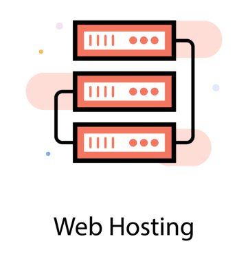 Web düz simgesi tasarım hosting