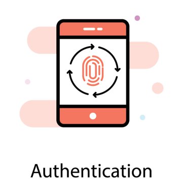 Mobil, düz simgesi tasarım'Biyometrik kimlik doğrulaması