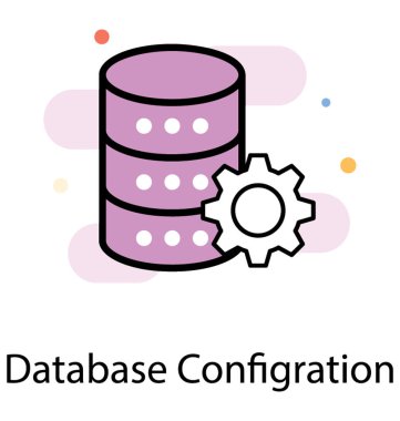 Veritabanı yönetimi düz simgesi tasarım