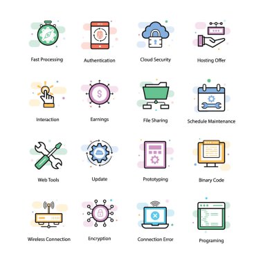Vpn ve ağ bu set düz simgeler gerçekten grafik ve tasarım sanayi için tasarlanmış. Düzenlenebilir vektörleri büyük kullanım içindir. Şimdi İndir!