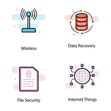 Vpn ve ağ bu set düz simgeler gerçekten grafik ve tasarım sanayi için tasarlanmış. Düzenlenebilir vektörleri büyük kullanım içindir. Şimdi İndir!