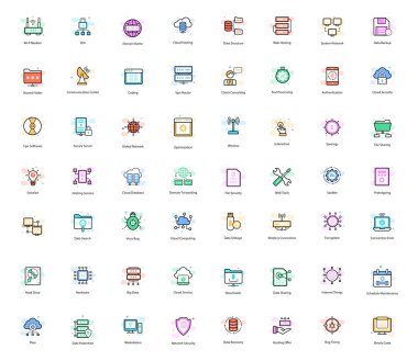 Düz simgeler vpn ve ağ paketi, Web'iniz için tamamen düzenlenebilir grafik, ağ, yazılım geliştirme ve diğer ilgili projeleri kapsüllenir. Beklemeyin, bunu şimdi! 