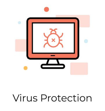 Bilgisayar virüsü kutsal kişilerin resmi içinde düz vektör tasarımı