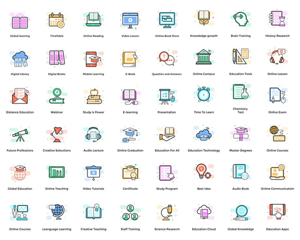 Werfen Sie Einen Blick Auf Das Elearning Icons Pack Das — Stockvektor