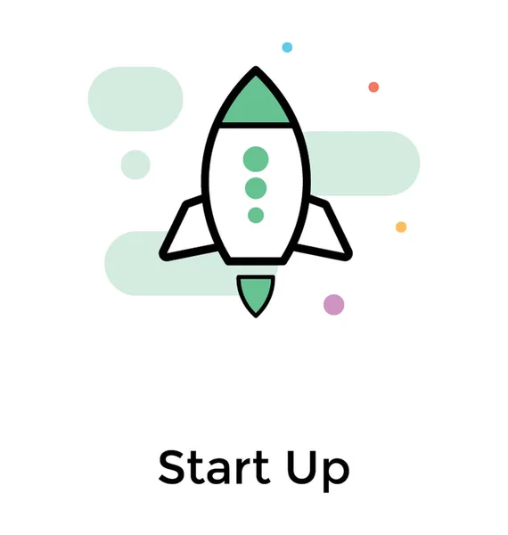 Platte Ontwerp Van Opstarten Pictogram Voor Het Starten Van Business — Stockvector