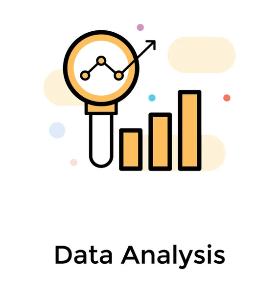 Analyse Données Icône Design Plat — Image vectorielle