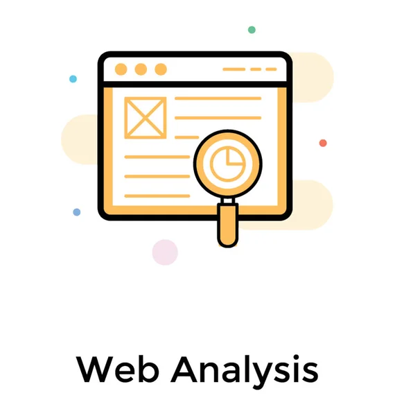 Icono Análisis Web Diseño Plano — Vector de stock