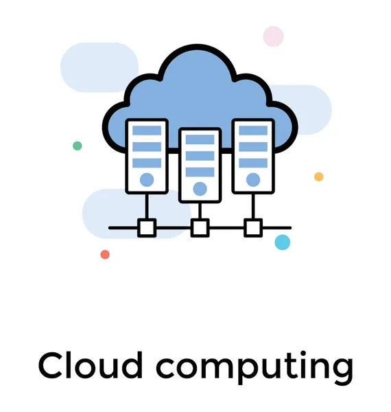 Serveur Données Cloud Vecteur Conception Plate — Image vectorielle