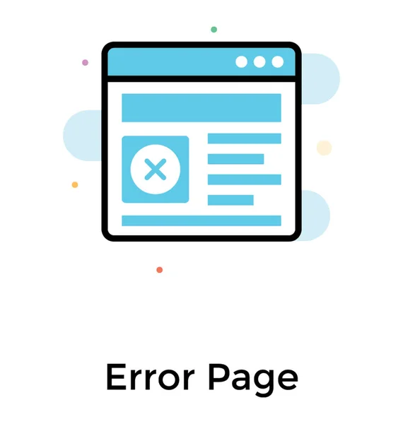 Flat Webpage Error Wrong Website — Stock Vector