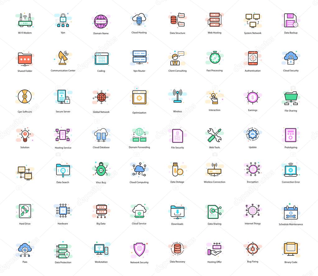 Flat icons encapsulated in vpn and networking pack, completely editable for your web, graphics, networking, software development and other related projects. Don't wait, get this now! 