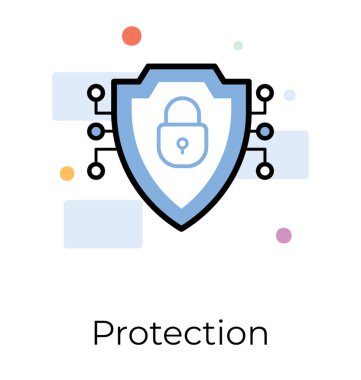 Koruma simgesi düz vektör tasarımı.