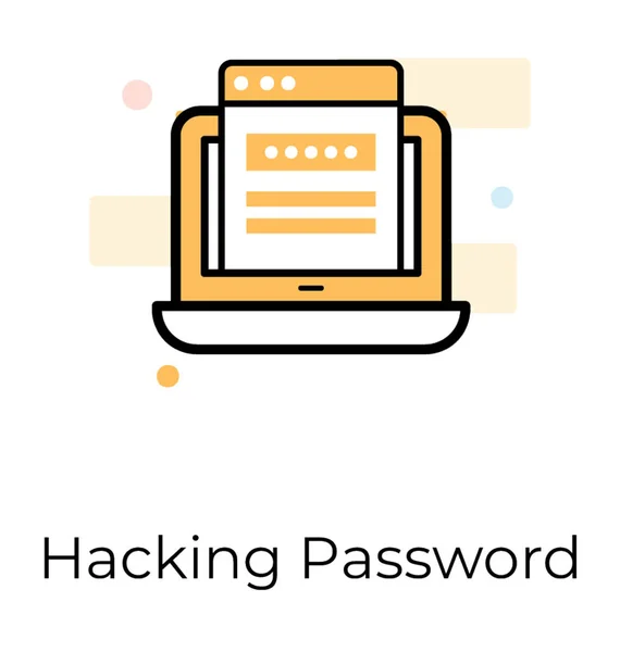 Passwort Icon Flachen Vektor Design Hacken — Stockvektor