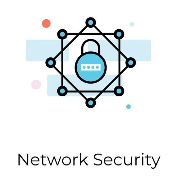 Network Protection Icon Flat Vector Design — Stock Vector