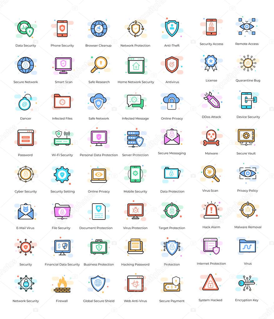 This is antivirus and security icons pack. It is an excellent set to be used in projects such as internet privacy, database security, online protection, e-threats and antiviruses, security softwares and many more. 