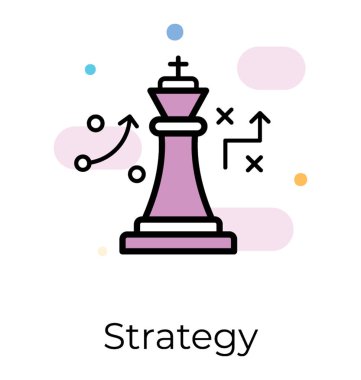 İş stratejisi simgesi, düz vektör tasarımı