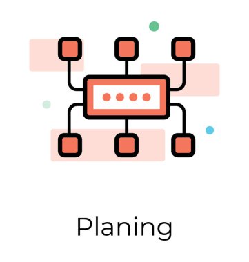 İş hiyerarşisi simgesinin düz vektör