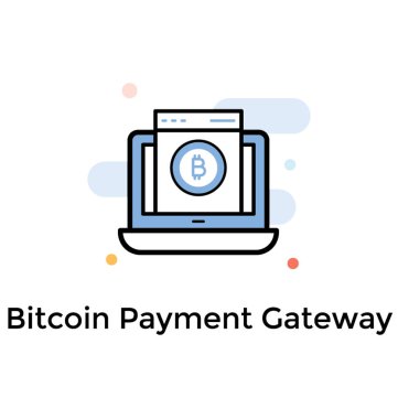 Düz vektör Bitcoin cüzdan simgesi