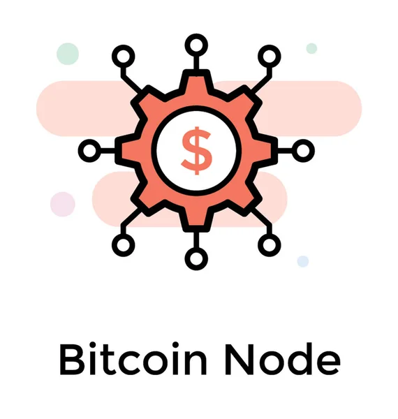 Bitcoin Netzwerk Symbol Flachen Vektor — Stockvektor