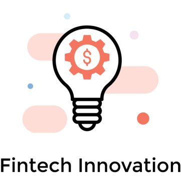 Düz vektör fintech yenilik simgesi