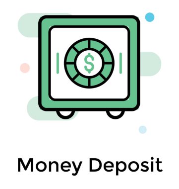 Para mevduat simgesi düz vektör