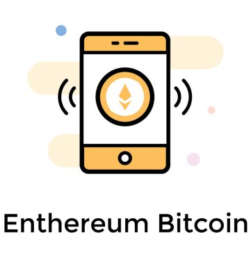 Düz vektör Ethereum Bitcoin simgesi