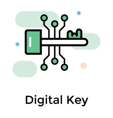 Düz Vektördeki dijital anahtar simgesi