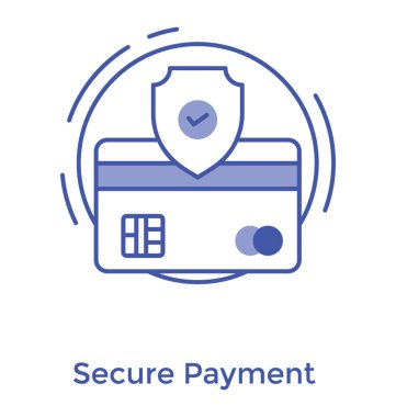 Kart güvenliği çizgi vektör tasarımı