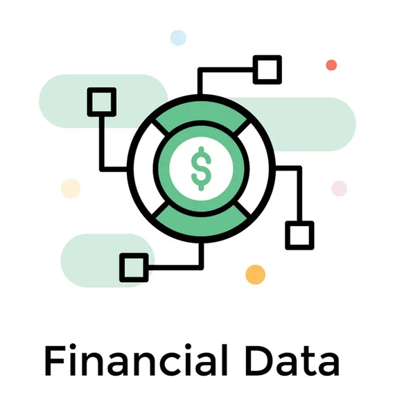 Ícone Dados Financeiros Vetor Plano —  Vetores de Stock
