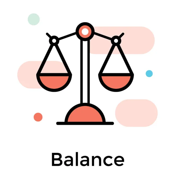 Balance Skala Symbol Flachen Vektor — Stockvektor