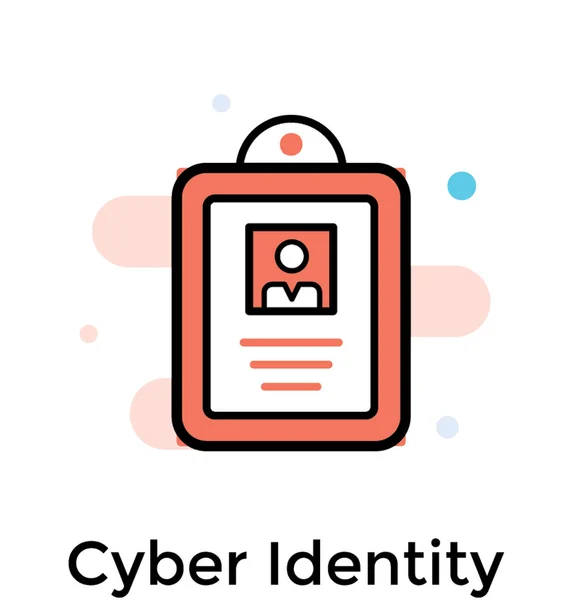Cyber Identitätssymbol Flachen Vektor — Stockvektor