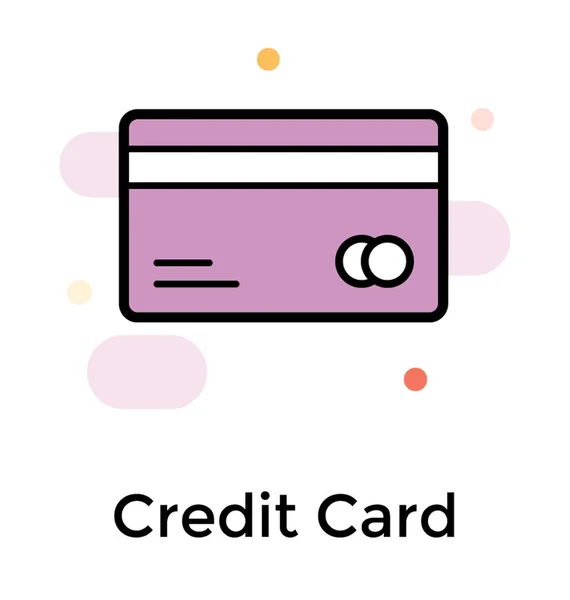 Atm Kaart Platte Vector Creditcard Icoon — Stockvector
