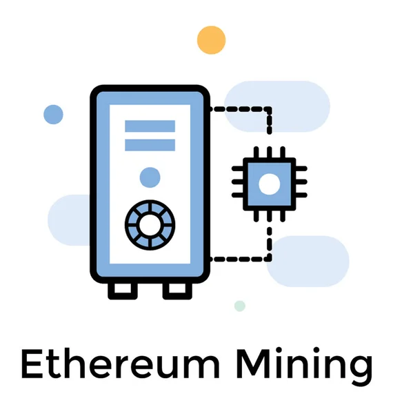 Ethereum Mining Symbol Flachem Vektor — Stockvektor