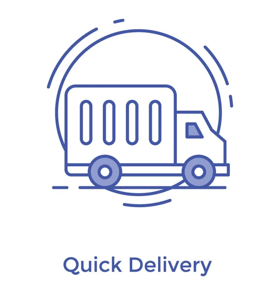 Line Vector Design Quick Delivery Icon — Stock Vector