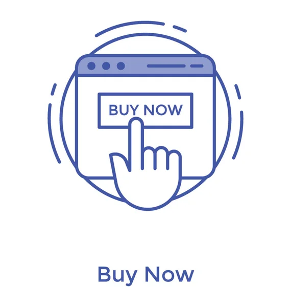 Buy Online Icon Line Design — Stock Vector