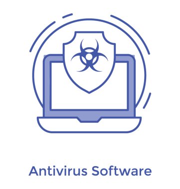 Antivirüs yazılımı simgesinin çizgi tasarımı