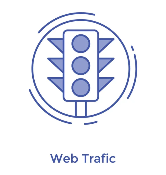 Verkeer Signalen Deuken Web Traffic Icon Line Design — Stockvector