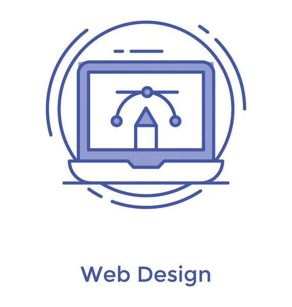 Ícone Web Design Linha Design Vetorial — Vetor de Stock