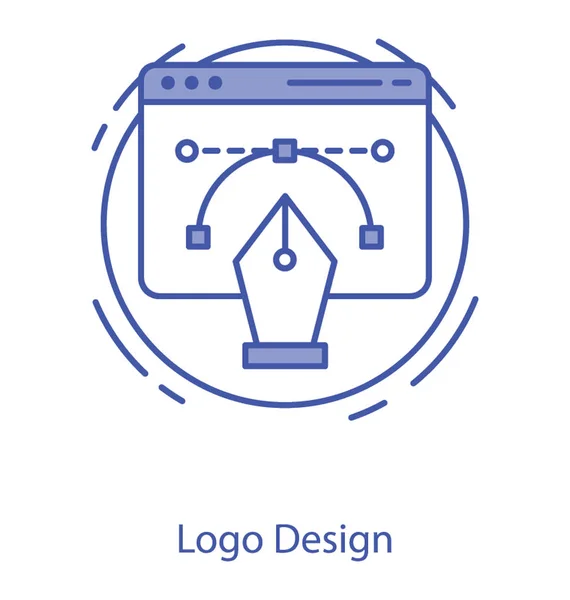 Ikona Projektu Sieci Web Projektowaniu Wektorowym Linii — Wektor stockowy