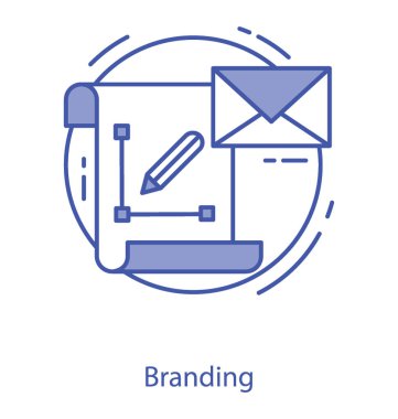 Marka stratejisi kutsal kişilerin resmi içinde beyaz arka plan üzerinde izole çizgili Tema