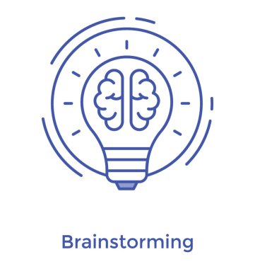 Ampul akılda, beyin fırtınası kutsal kişilerin resmi içinde içini kaplamak çizmek.