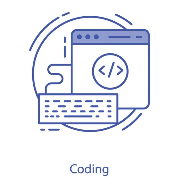 Line Vector Design Web Coding Icon — Stock Vector