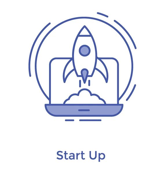 Linienvektordesign Des Startup Symbols — Stockvektor