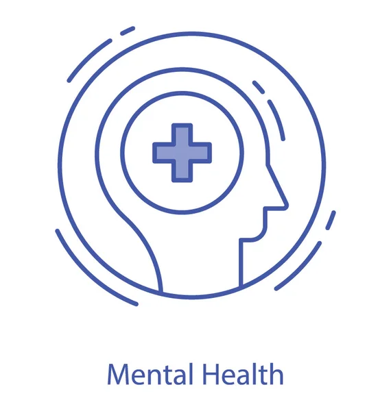 Mental Health Icon Line Design — Stock Vector