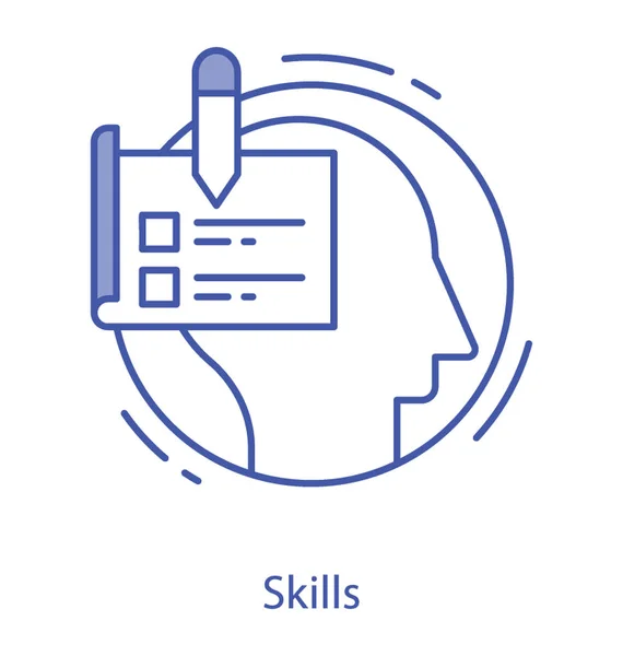 Icono Mente Técnica Diseño Línea — Vector de stock