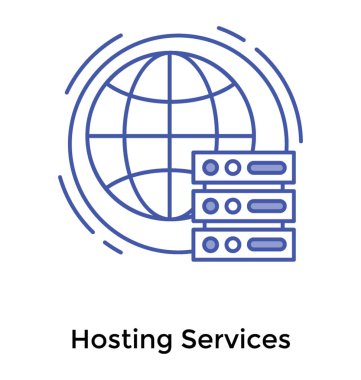 Ağ sunucusu simgesinin çizgili Tema