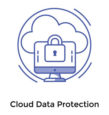 Asma kilit ve bulut, bulut veri güvenlik simgesi ile izlemek