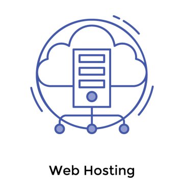 Bulut, bulut sunucu simgesini içini kaplamak çizmek ile sunucu