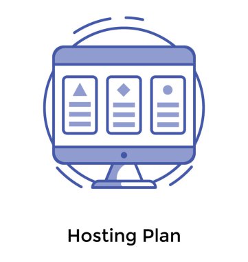Çizgili tasarım hosting planı simgesi